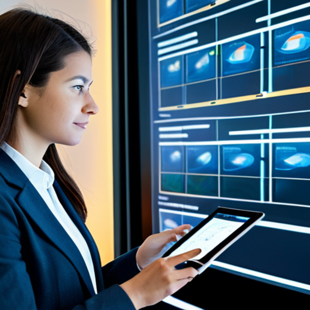 A professional adult learner, fully clothed in modest business casual attire, is intently focused while interacting with a sleek, futuristic tablet that projects a holographic display. The display visualizes abstract data representations of knowledge retention and personalized learning paths, showing dynamic "forgetting curves" and "knowledge maps." The setting is a clean, modern study space with intelligent, soft lighting, and subtle, abstract digital patterns or neural network motifs faintly visible in the background. The individual displays a sense of calm concentration and empowerment through efficient, AI-driven learning. professional photography, high detail, perfect anatomy, correct proportions, natural pose, well-formed hands, proper finger count, natural body proportions, appropriate attire, safe for work, appropriate content, family-friendly.