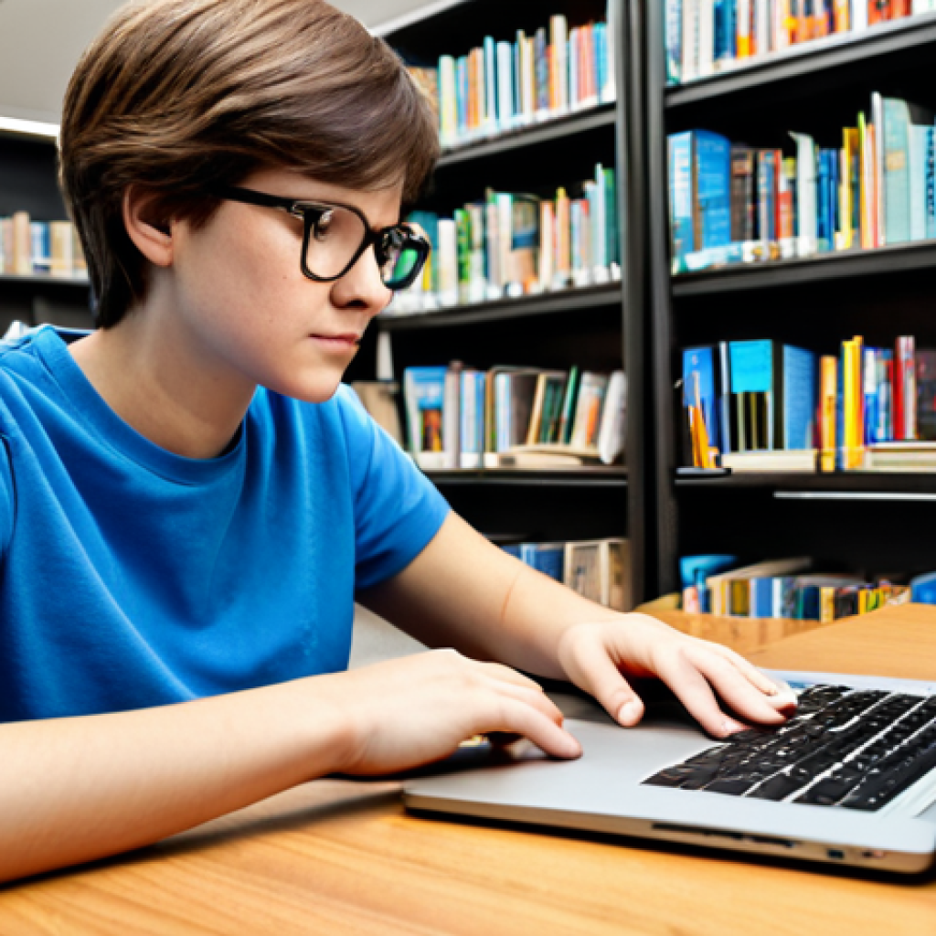 Digital Flashcards**
"A student with short brown hair sitting at a desk in a brightly lit library, wearing glasses and a blue t-shirt, studying with digital flashcards on a laptop, focusing on a math equation displayed on the screen. The laptop is surrounded by textbooks and a coffee cup. safe for work, appropriate content, fully clothed, modest, professional, perfect anatomy, correct proportions, natural pose, well-formed hands, proper finger count, natural body proportions, high quality, educational illustration."
**
