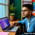 Home 20 간격 반복 학습의 동기 이론 - A focused young adult studying at a cozy home desk in São Paulo, Brazil, surrounded by colorful flas...