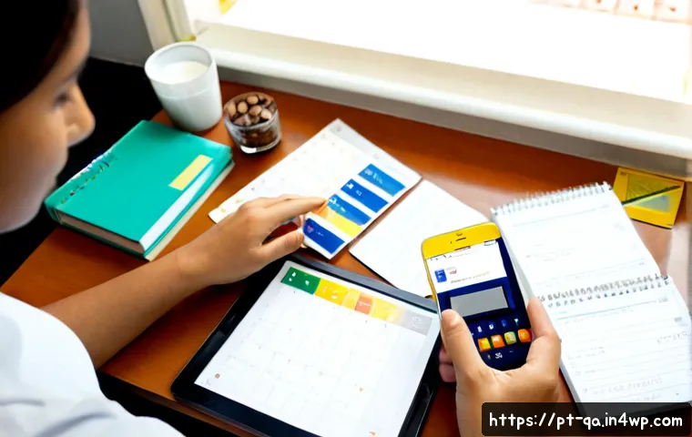 간격 반복 시스템 구축의 도전과제 - Photorealistic overhead view of a Brazilian university student at a tidy home study desk, arranging ...